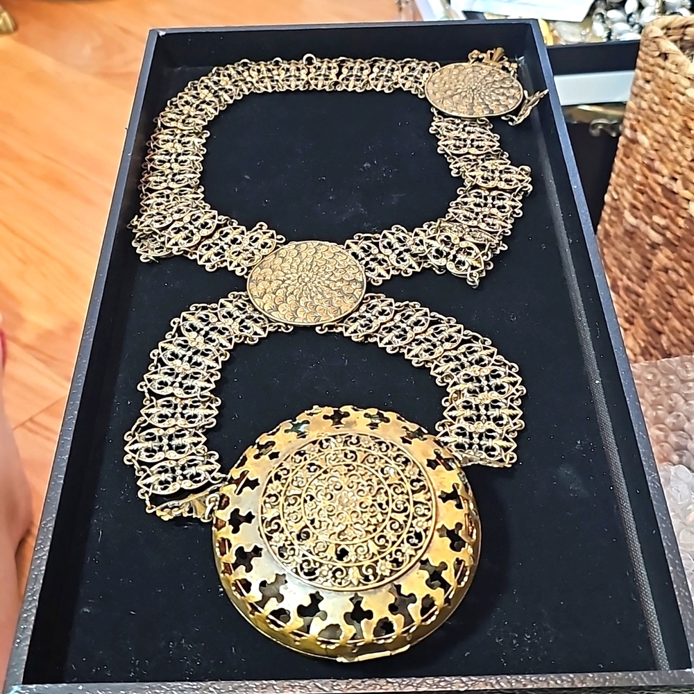 Antique Victorian Brass Belt/Necklace